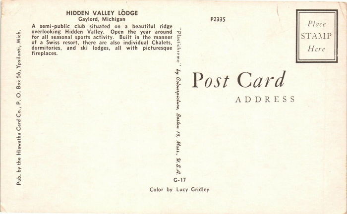 Hidden Valley - Vintage Postcard (newer photo)